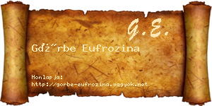 Görbe Eufrozina névjegykártya